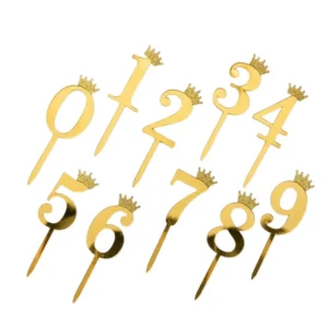 Acrylic Gold Crown Number Cake Topper