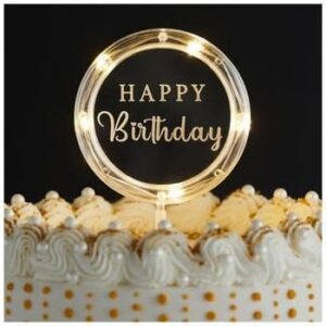 Light Up Happy Birthday Cake Topper LED Light Up Happy Birthday Cake Topper