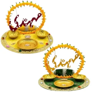 Royal Velvet Dholki & Floral Ring Mehndi Thaal (Small) Royal Velvet Dholki & Floral Ring Mehndi Thaal (Small)
