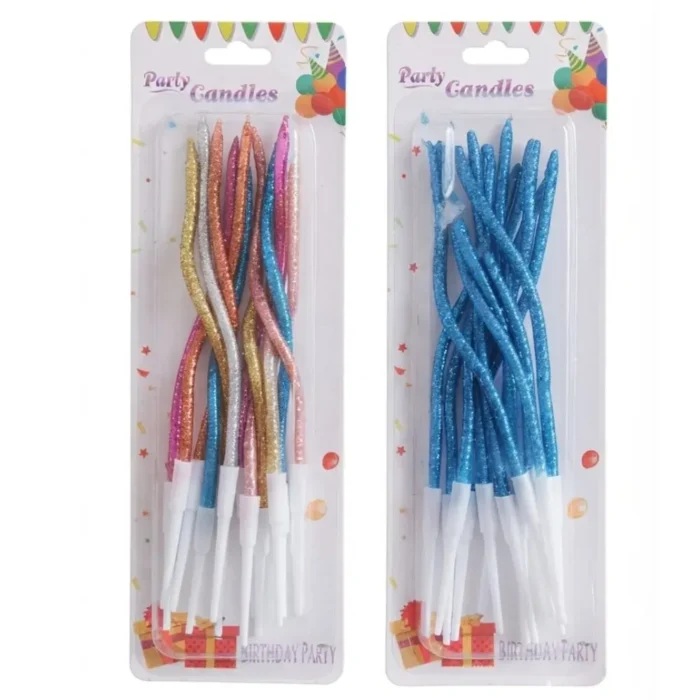 Twisted Cake Candle 12pcs Set Creative Gliter color Candle