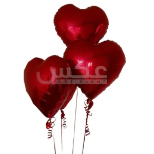 Inches Heart Shape Large 5 Pcs Foil Balloons Set