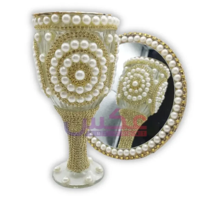 Luxury Pearl Doodh Pilai Glass with Mirror