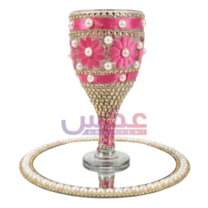 Pink Pearl Doodh Pilai Glass with Mirror